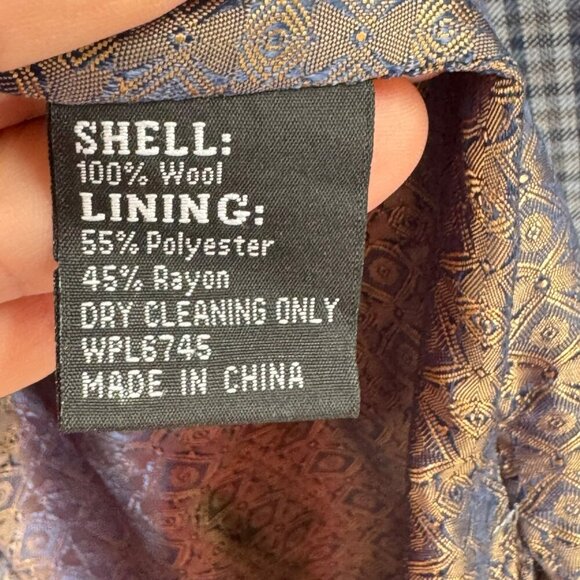 Jean Paul Germain Blue Plaid Blazer Mens 44L Classic Fit 2-Button Jacket - Picture 7 of 8